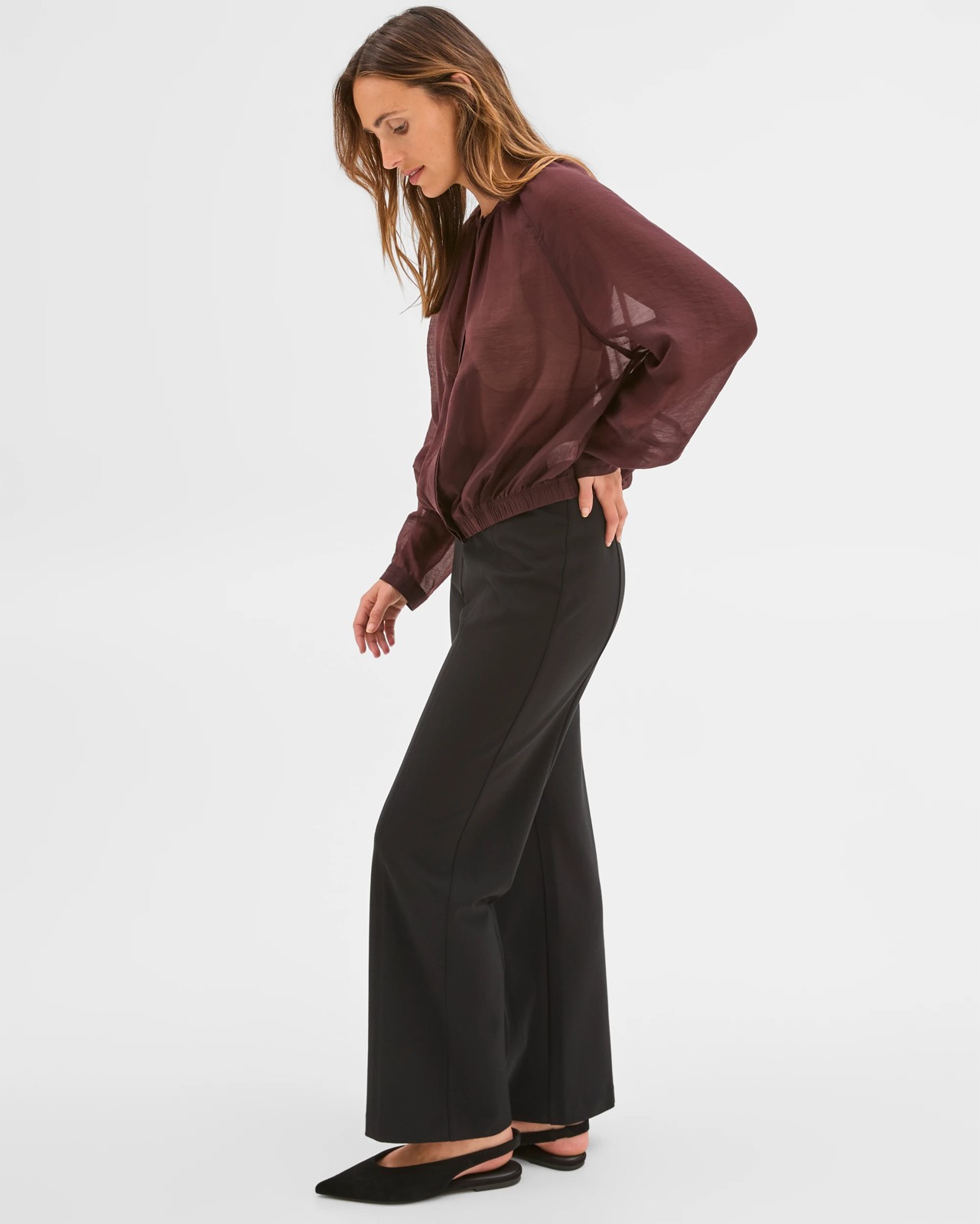 Preview Ponte Full Length Straight Leg Pants 3 of 6