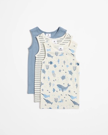Baby Organic Cotton Vests 3 Pack