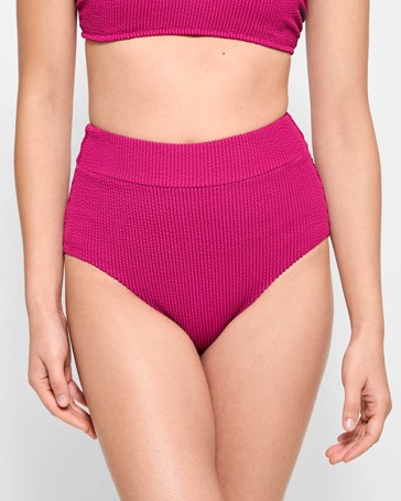 Crinkle High Waisted Swim Bikini Briefs