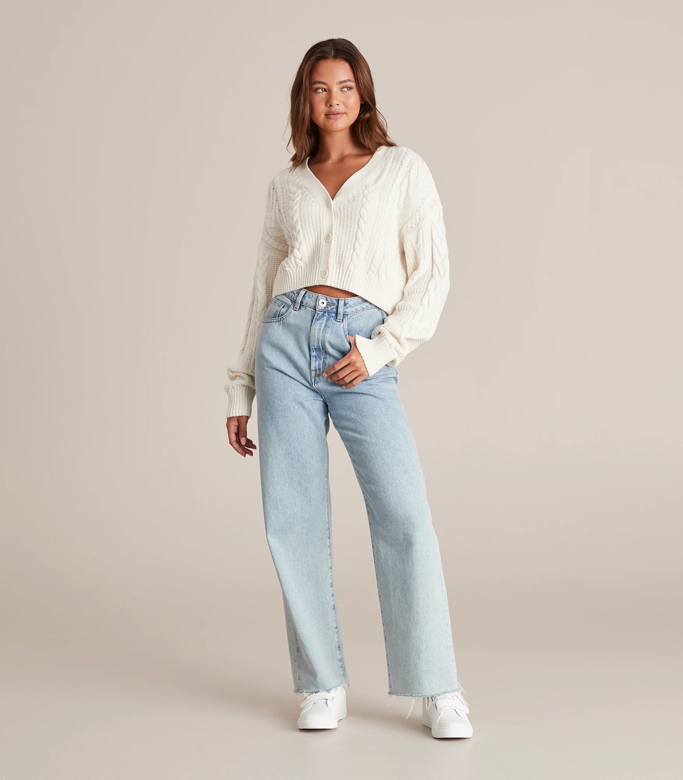 Lily Loves Cable Knit Button Front Cardigan 2 of 5