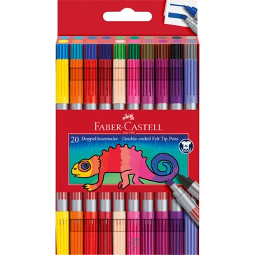 Faber-Castell Double Ended Felt Tip Colour Markers Assorted Pack of 20