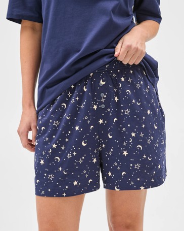 Australian Cotton Printed Jersey Sleep Shorts