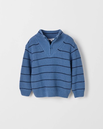 Australian Cotton Blend 1/4 Zip Knit Jumper