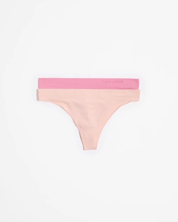 2 Pack Seamfree Embossed G-String Briefs - Lily Loves