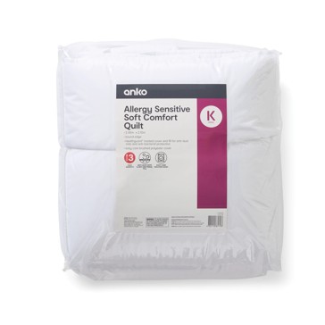 High Warmth Soft Comfort Quilt, King Bed - Anko