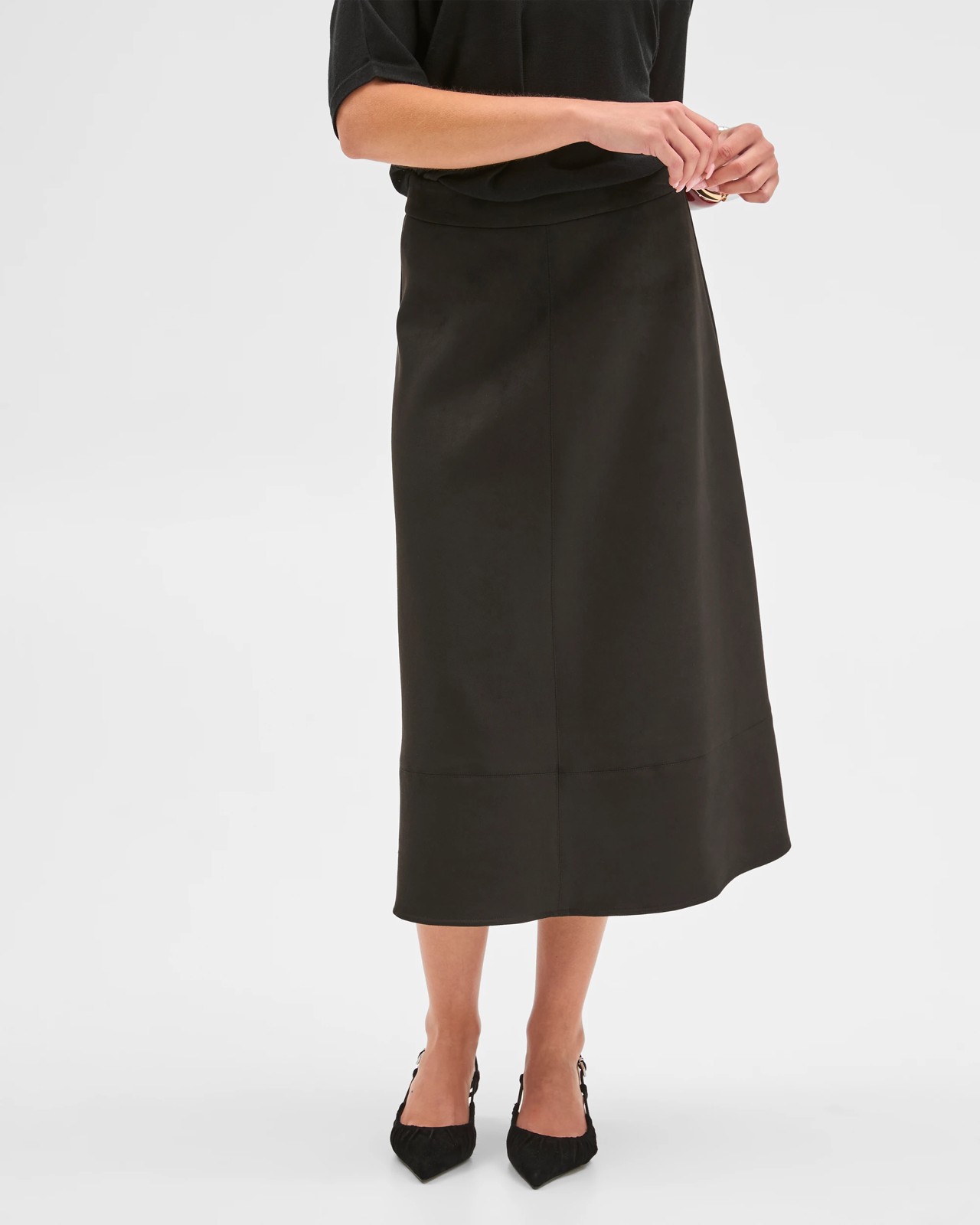 Petites Suedette Midi Skirt 3 of 6