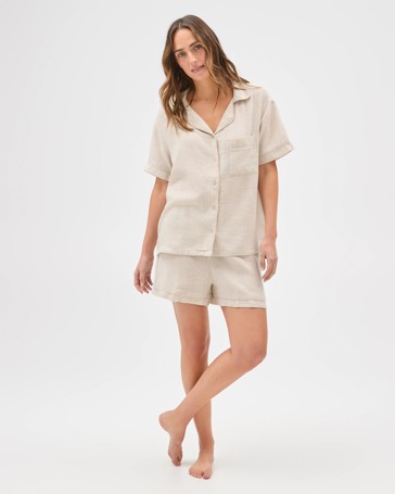 Linen Blend Short Pyjama Set