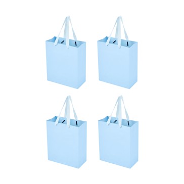 4 Pack Multi Blue Gift Bags, Medium - Anko