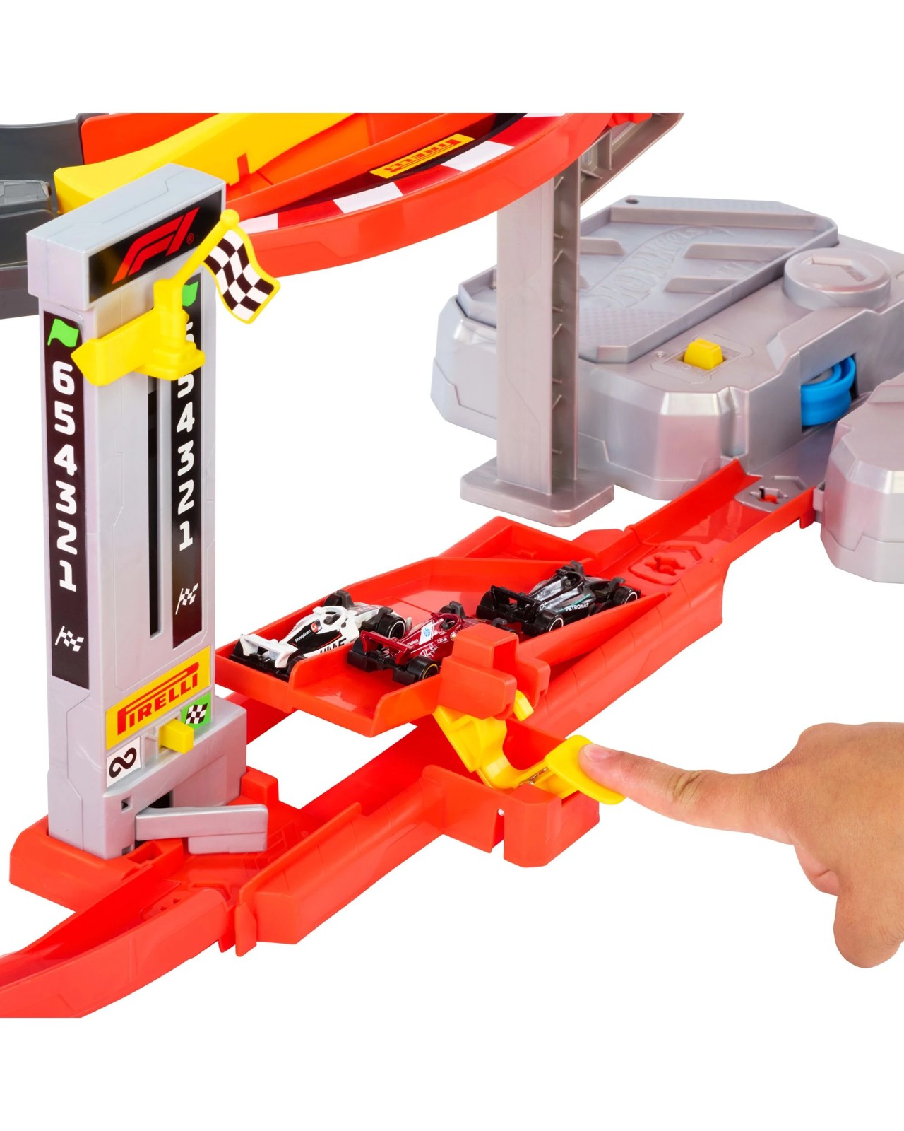 Hot Wheels Racing Formula 1 Downhill Circuit Race with 3 F1 Die-Cast Toy Cars in 1:64 Scale 4 of 5