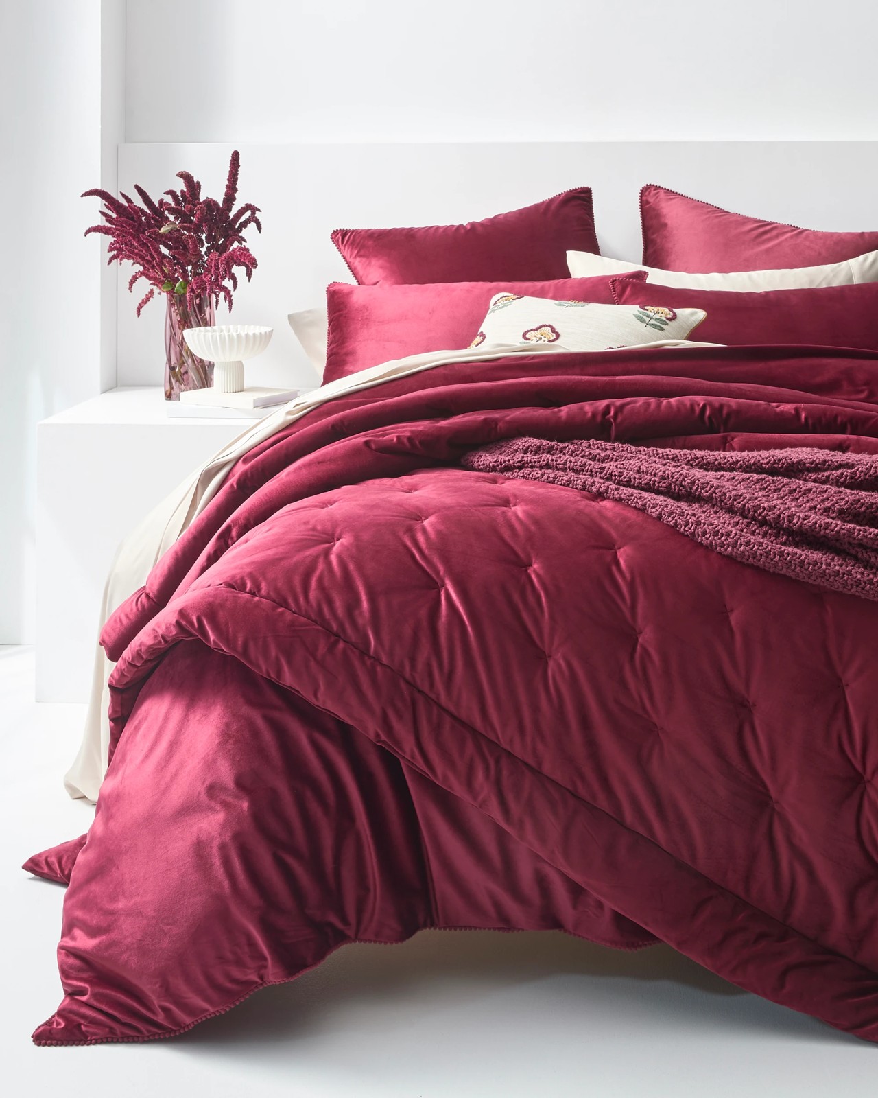 Lacy Velvet Comforter - Merlot 2 of 3