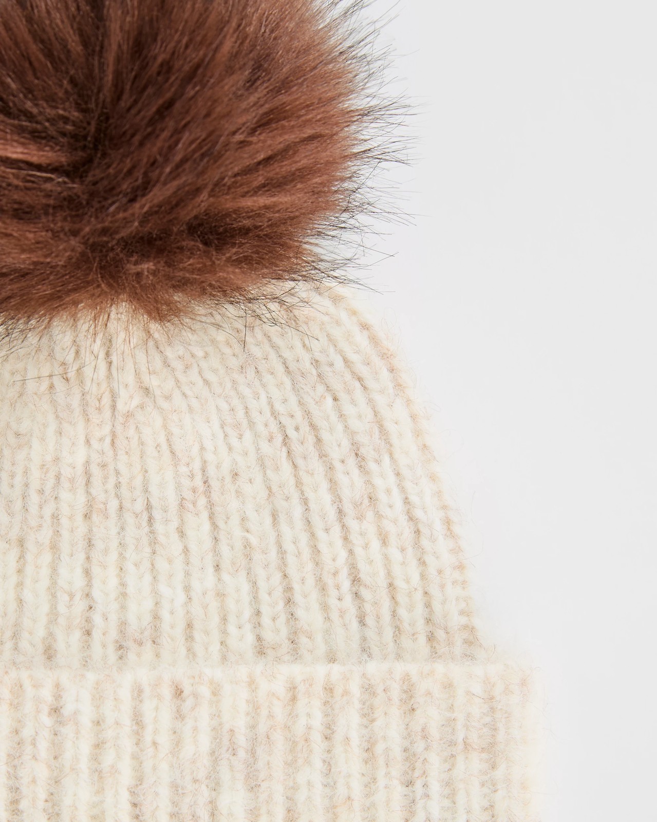 Chunky Rib Knit Pom Beanie 2 of 3