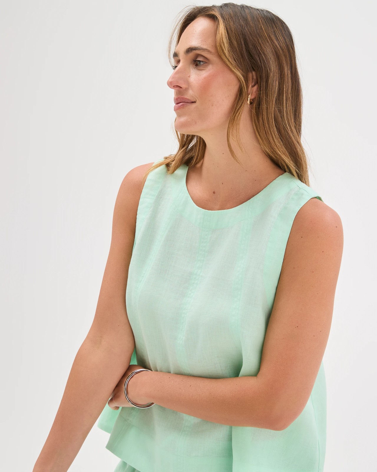 European Linen Swing Tank Top - Ice Bay 4 of 6