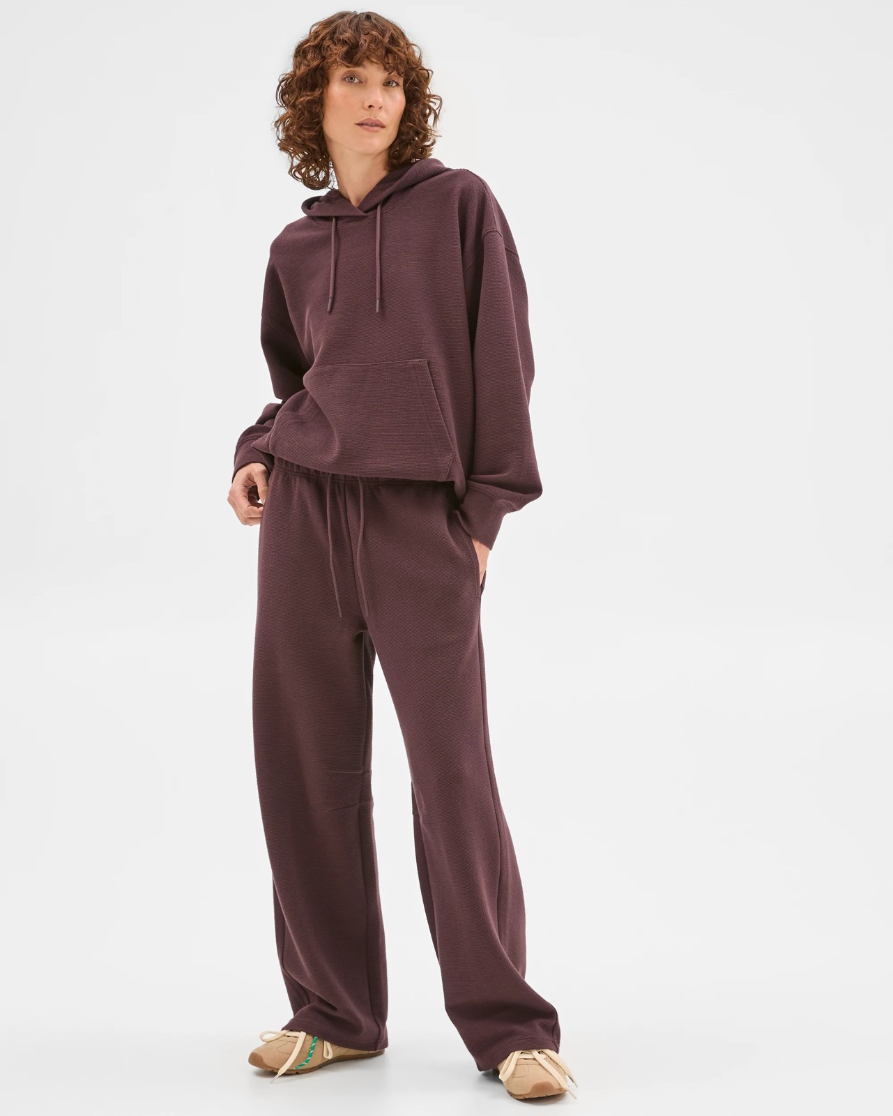 Active Australian Cotton Blend Crinkle Relaxed Pants - Raisin 2 of 5