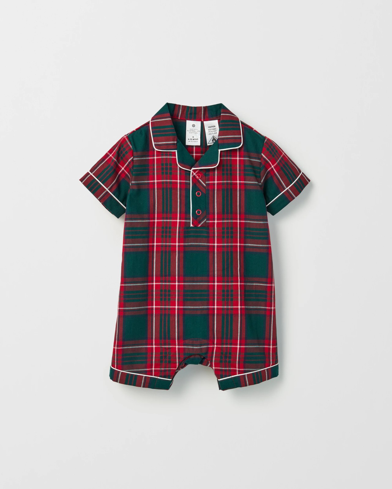 Baby Australian Cotton Christmas Romper - Tartan 4 of 5