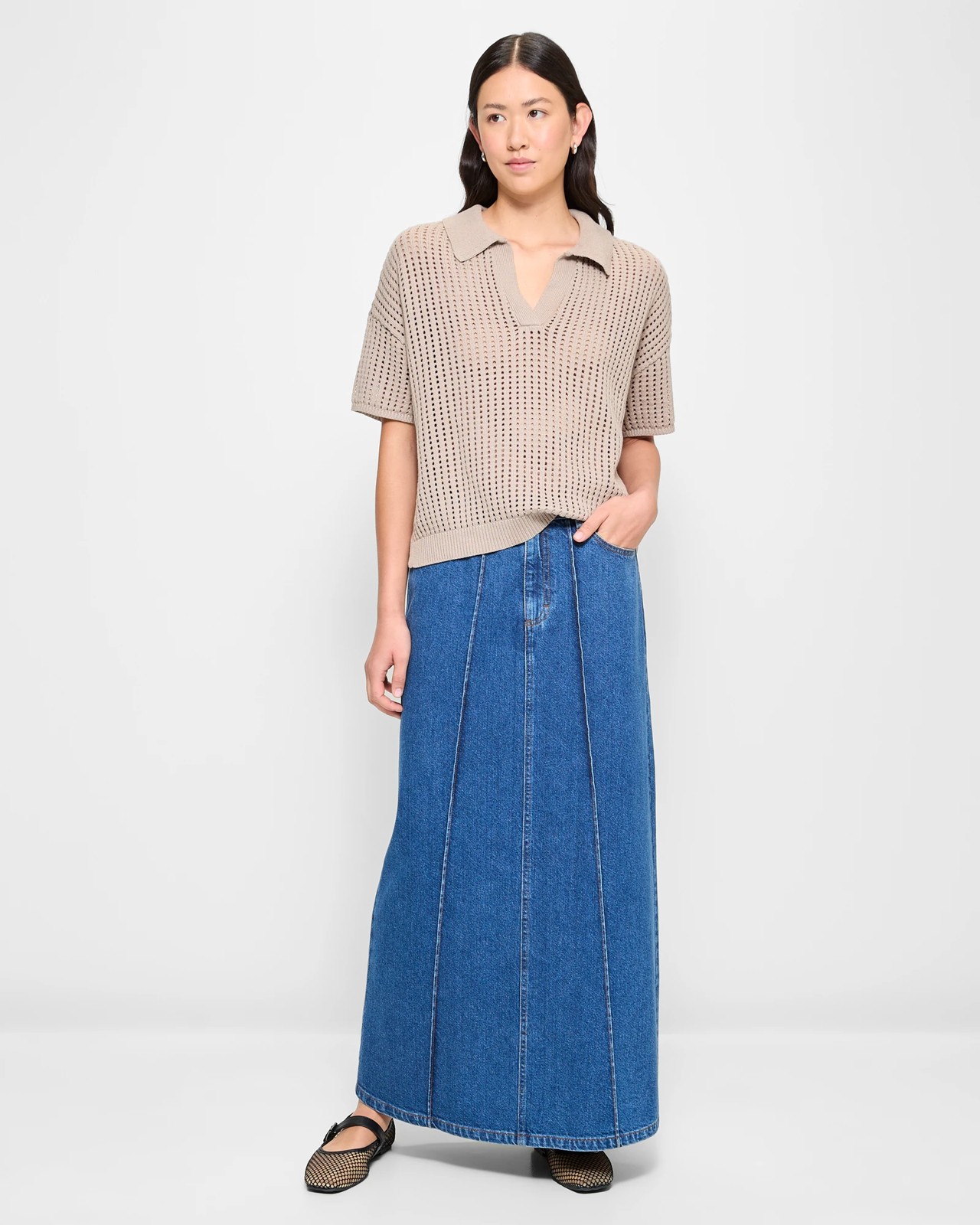 Australian Cotton Blend Knit Polo Top 2 of 5