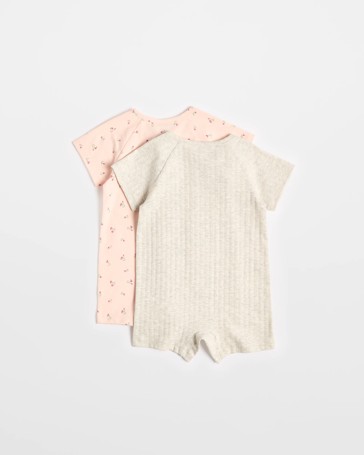 Baby Organic Cotton Zip Romper 2 Pack