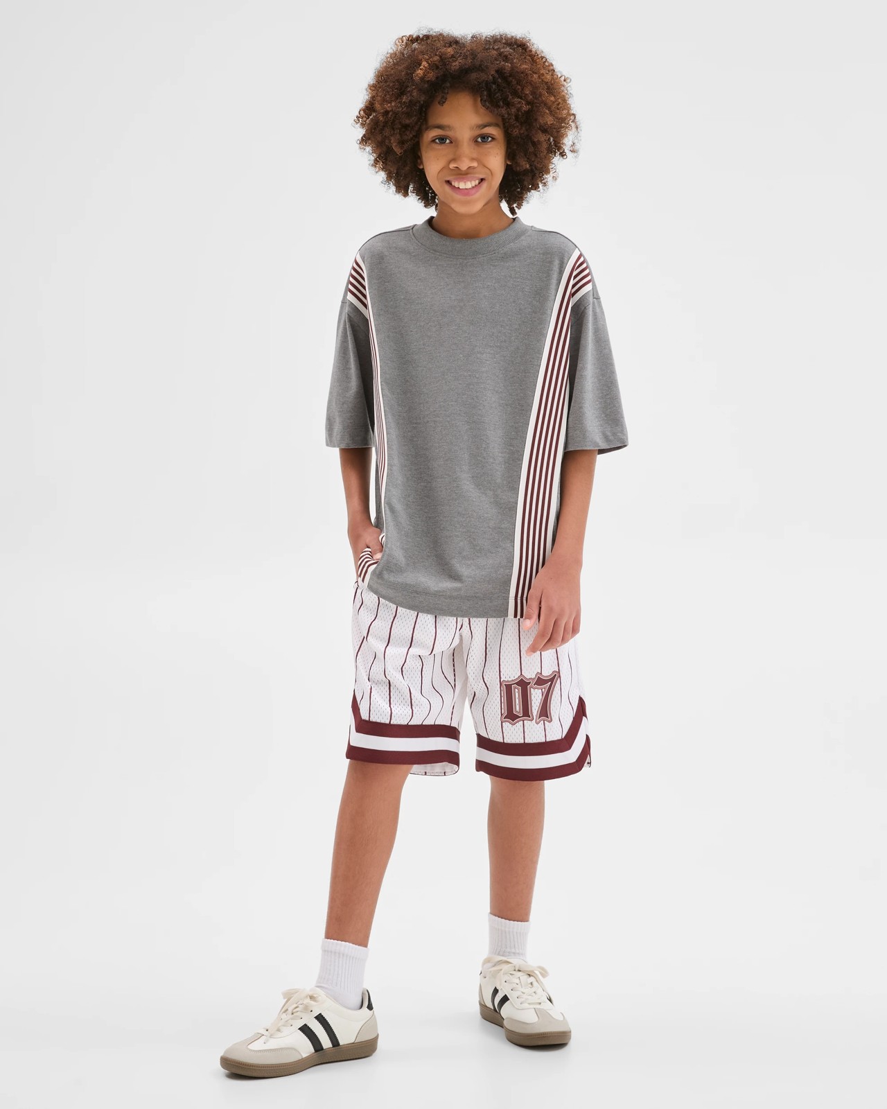 Australian Cotton Oversized Sports Tape T-Shirt - Grey 2 of 6