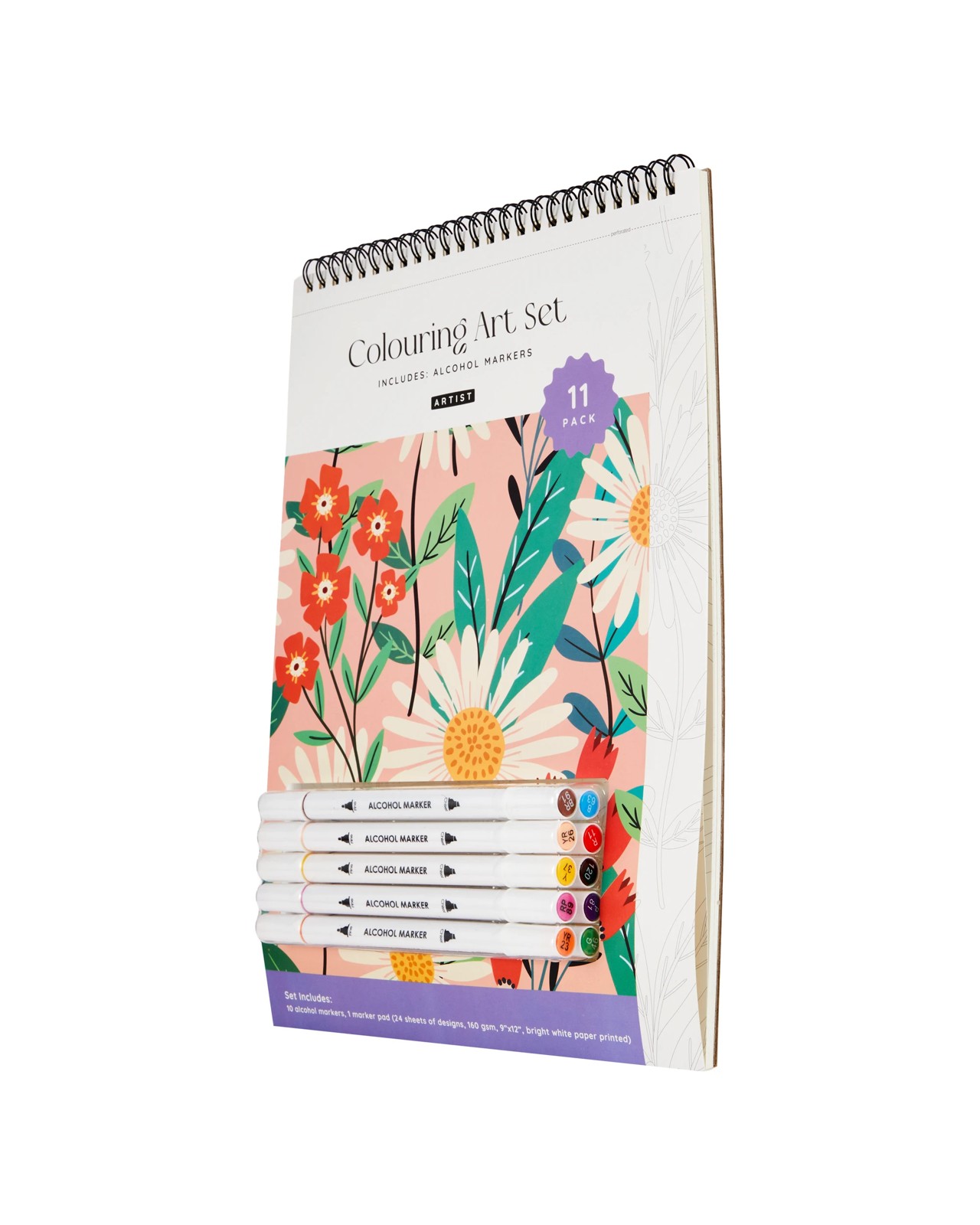 Anko 11 Pack Colouring Art Set - Flowers 3 of 5