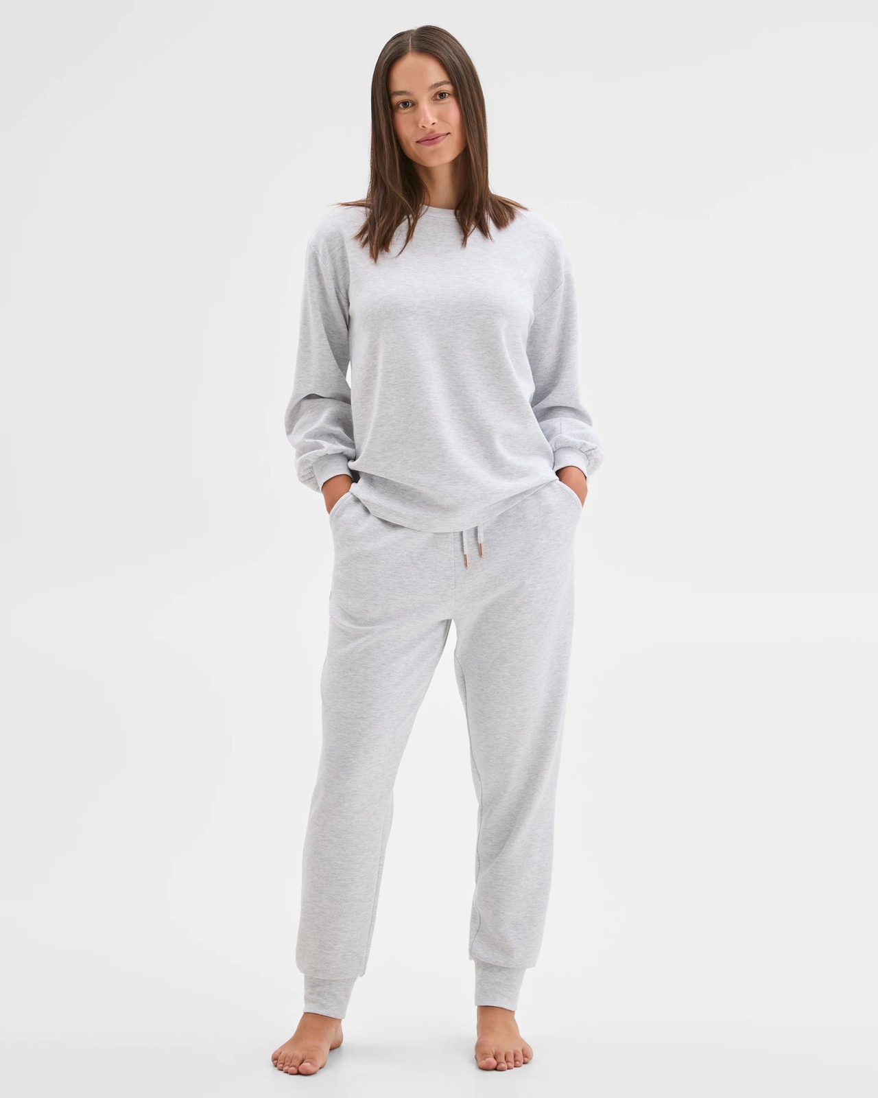 Modal Sleep Jogger Pants - Grey Marle 2 of 4