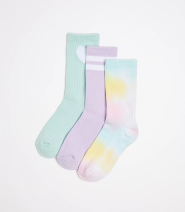 Maxx Girls Tie-Dye Crew 3 Pack Socks