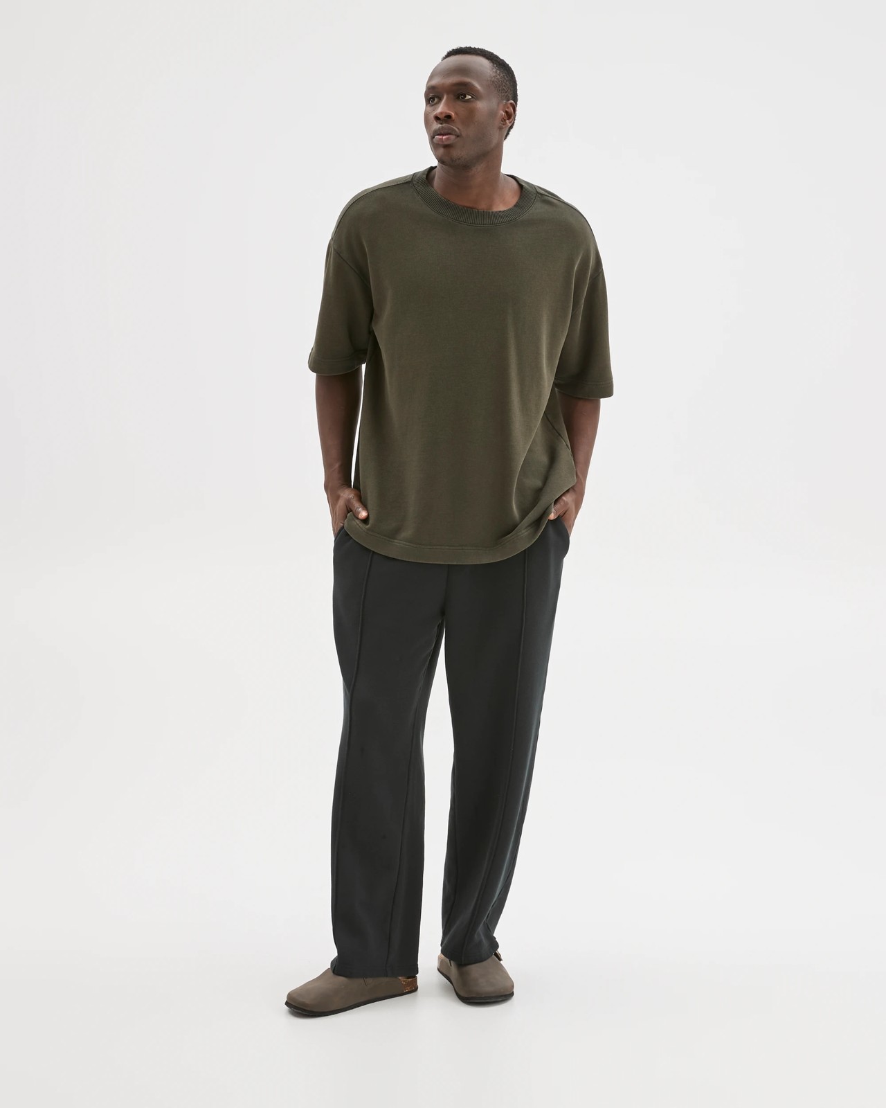 Commons Australian Cotton Blend Loose Fit Uncuffed Trackpants - Washed Black 3 of 5