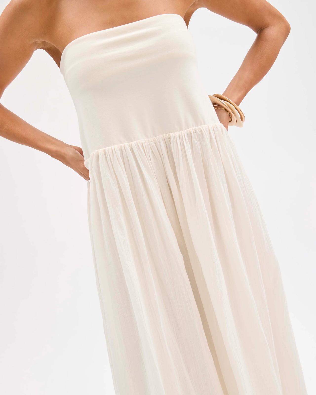 Lily Loves Australian Cotton 2-In-1 Midi Dress - Pearl 4 of 6