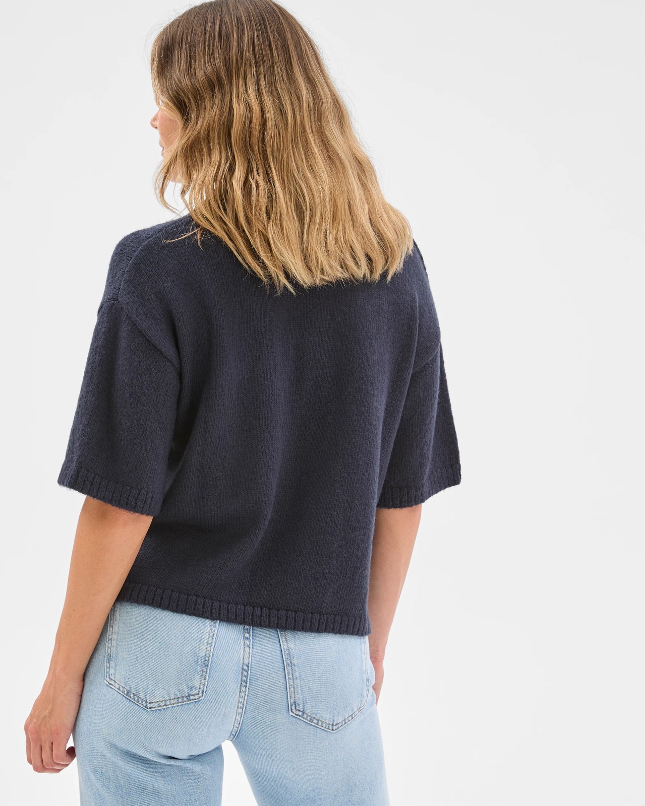 Twist Slub Polo Knit T-Shirt - Dove Marle 6 of 6