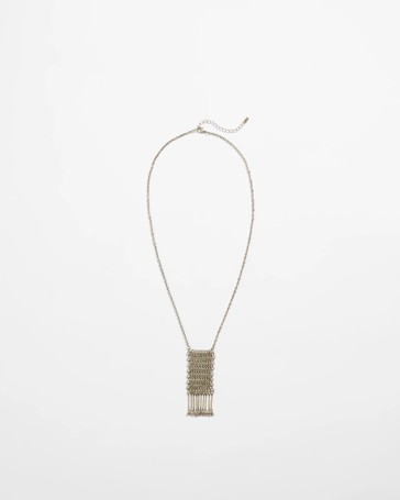 Long Boho Mesh Pendant Necklace