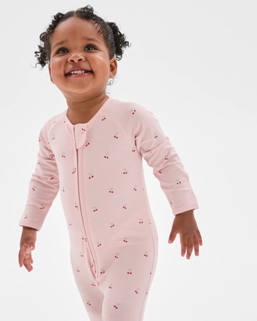 Baby Organic Cotton Print Zip Coverall