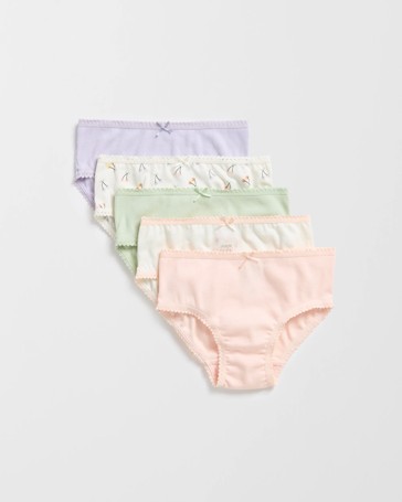 Australian Cotton Younger Girls Underwear Briefs 5 Pack - Maxx