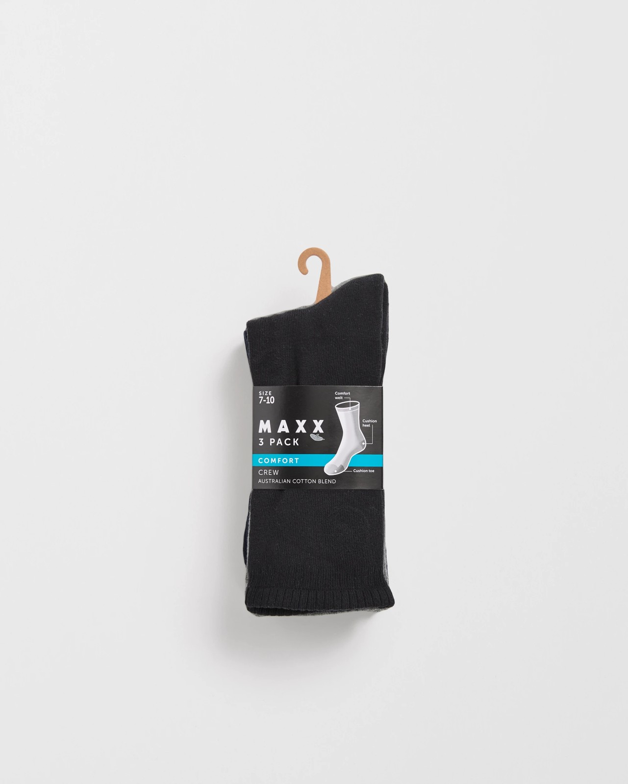 Maxx Australian Cotton Blend 3 Pack Business Comfort Crew Socks 3 of 3