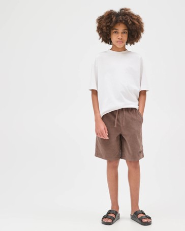 Cotton Elastic Waistband Corduroy Shorts