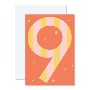 Connections from Hallmark 9th Birthday Card - Gold Foil Stars