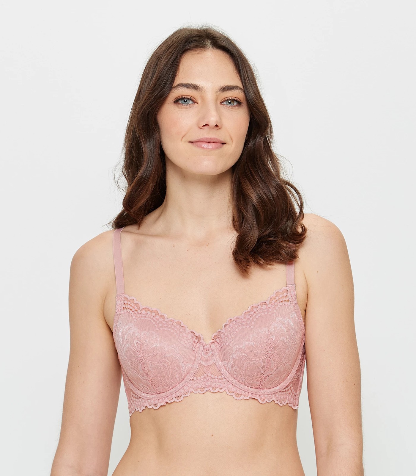 Buy Women's Padded Balconette Bra with Hook and Eye Closure and Adjustable  Straps Online