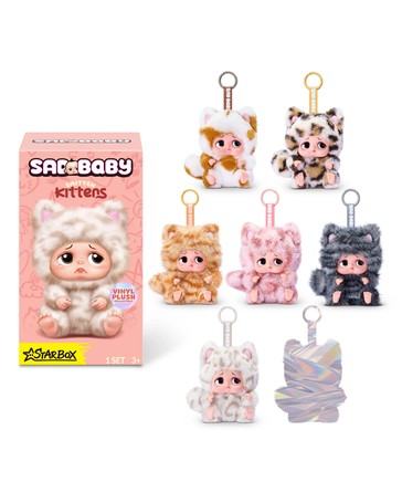 Starbox Sad Baby Smitten Kittens Blind Box Plush Collectible - Assorted