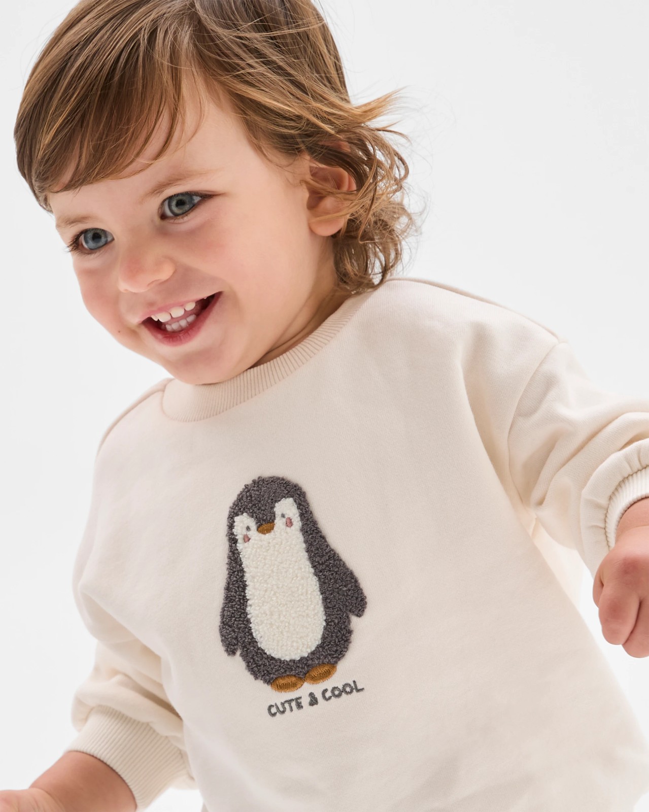 Baby Organic Cotton Jumper - Penguin Gardenia 2 of 5