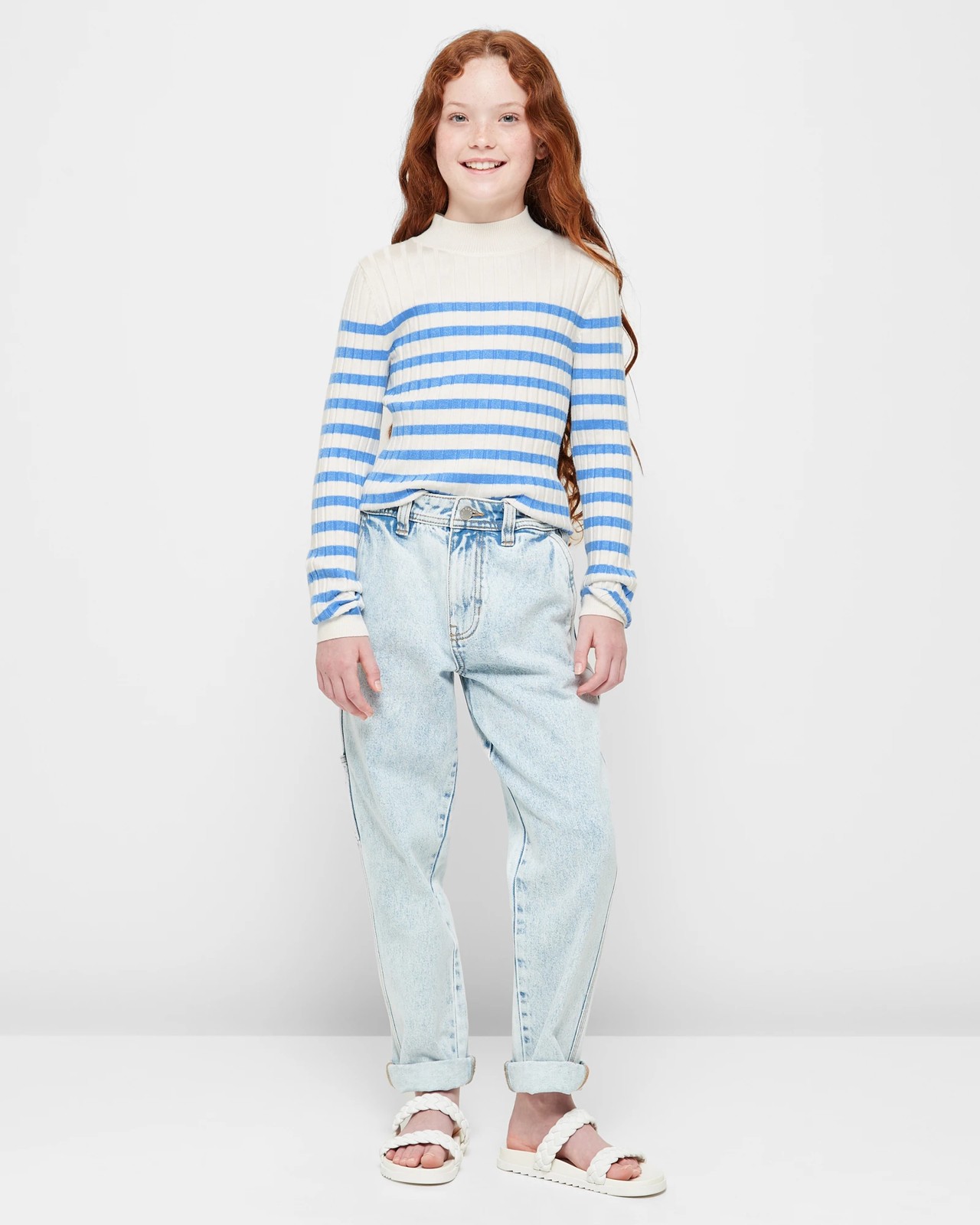 Mock Neck Rib Knit Jumper | Target Australia