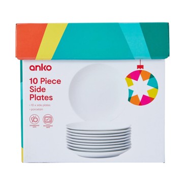 10 Piece White Side Plates - Anko
