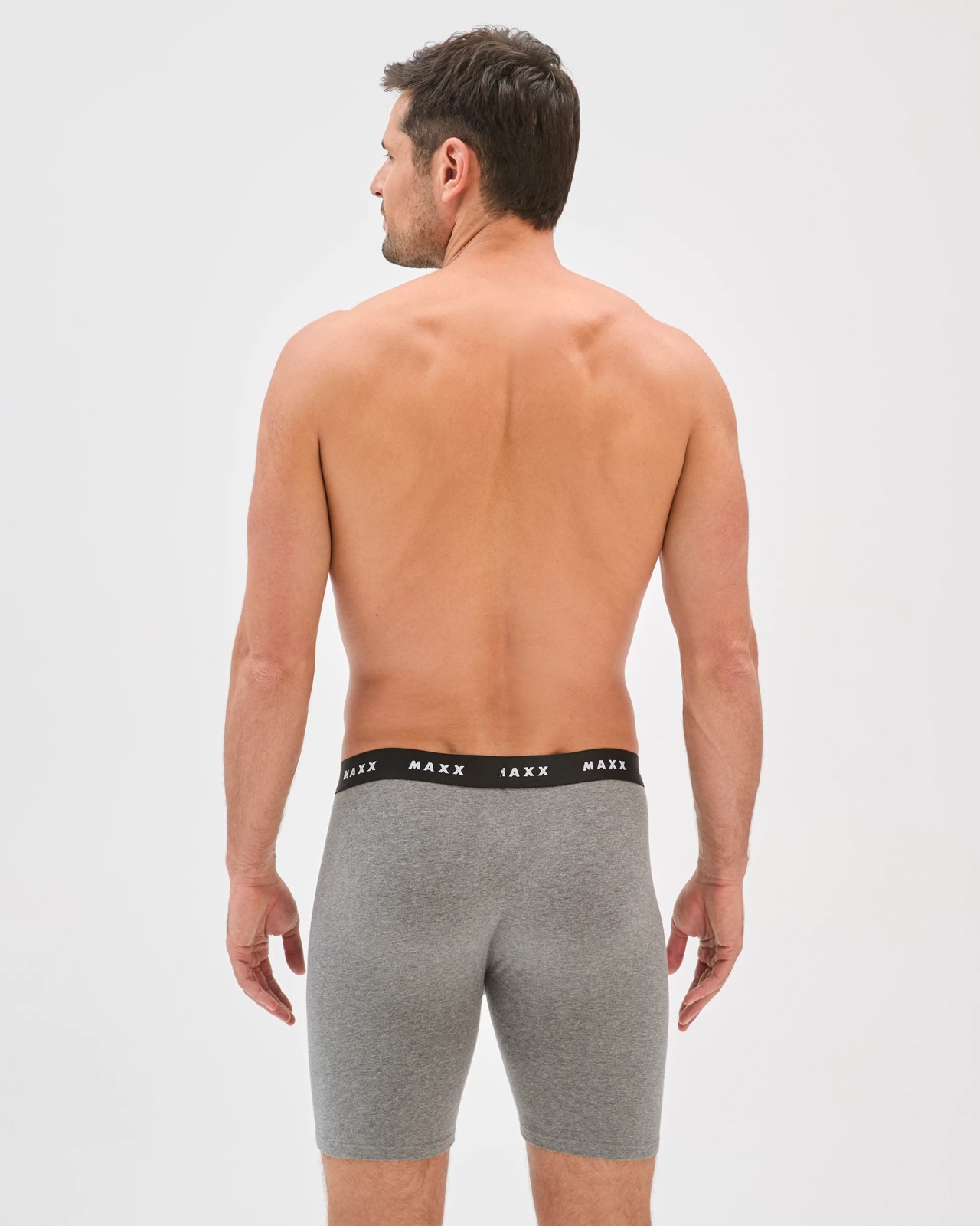Maxx Australian Cotton Long Length Trunks - Grey Marle 3 of 3