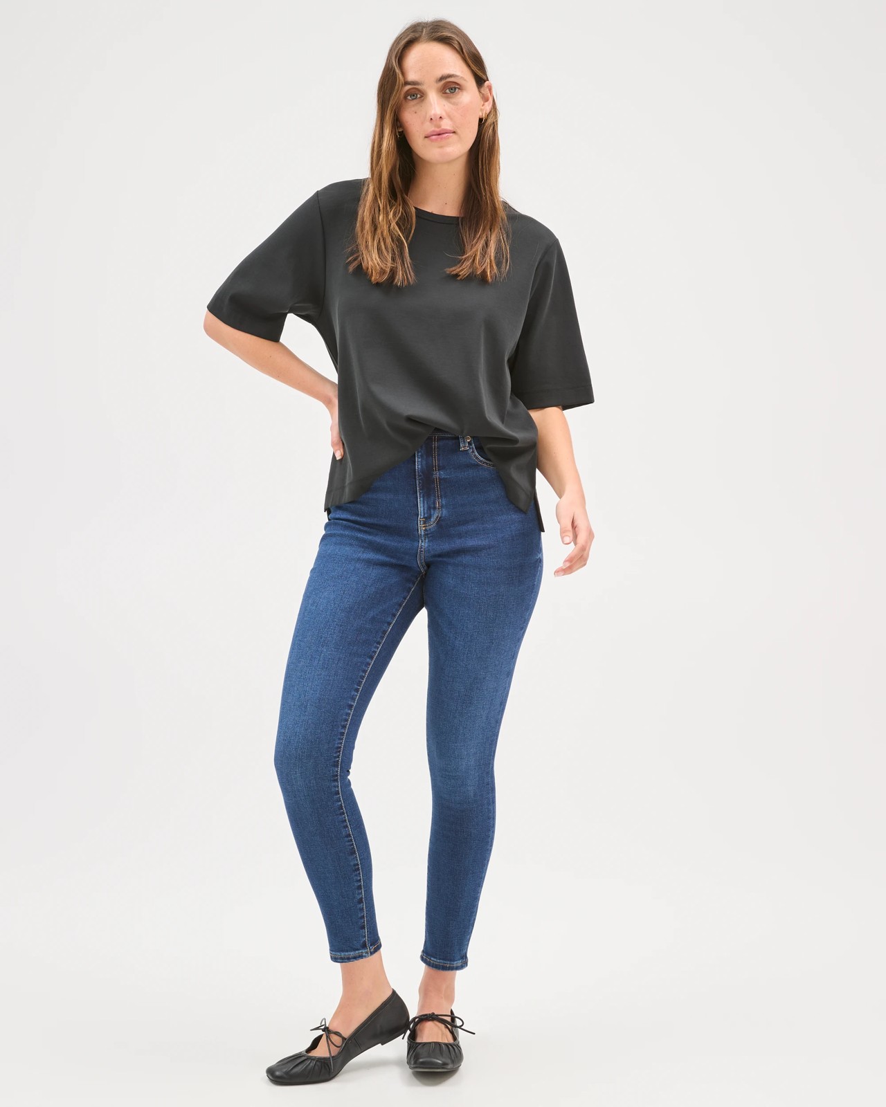 High Rise Ankle Length Skinny Denim Jeans - Sophie 3 of 6