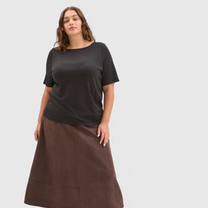 Plus Size Soft Touch Gathered Forward Seam T-Shirt product image