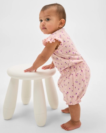 Baby Organic Cotton Bodysuit and Shorts Set