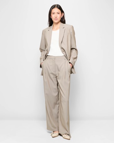 Classic Pleat Front Wide Leg Pants - Preview
