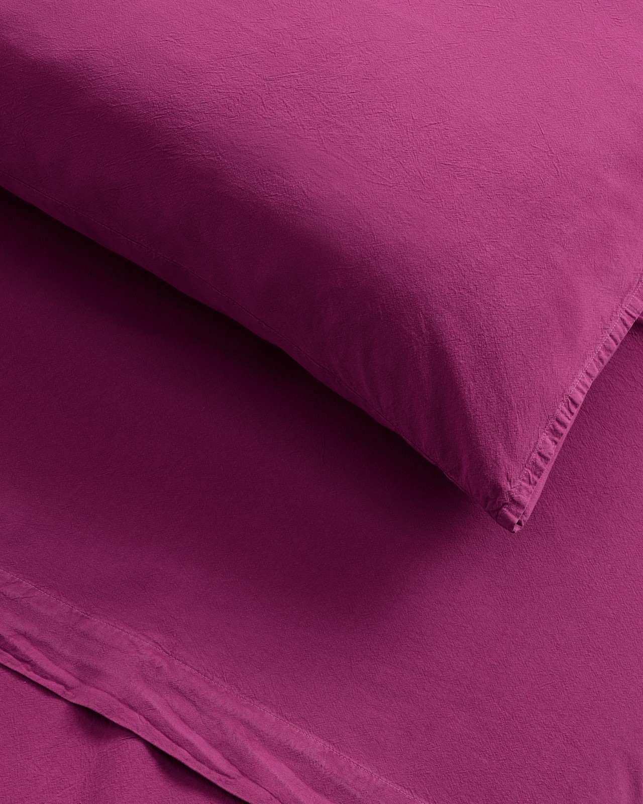 Arlo Cotton Stonewash Sheet Set - Magenta 3 of 3