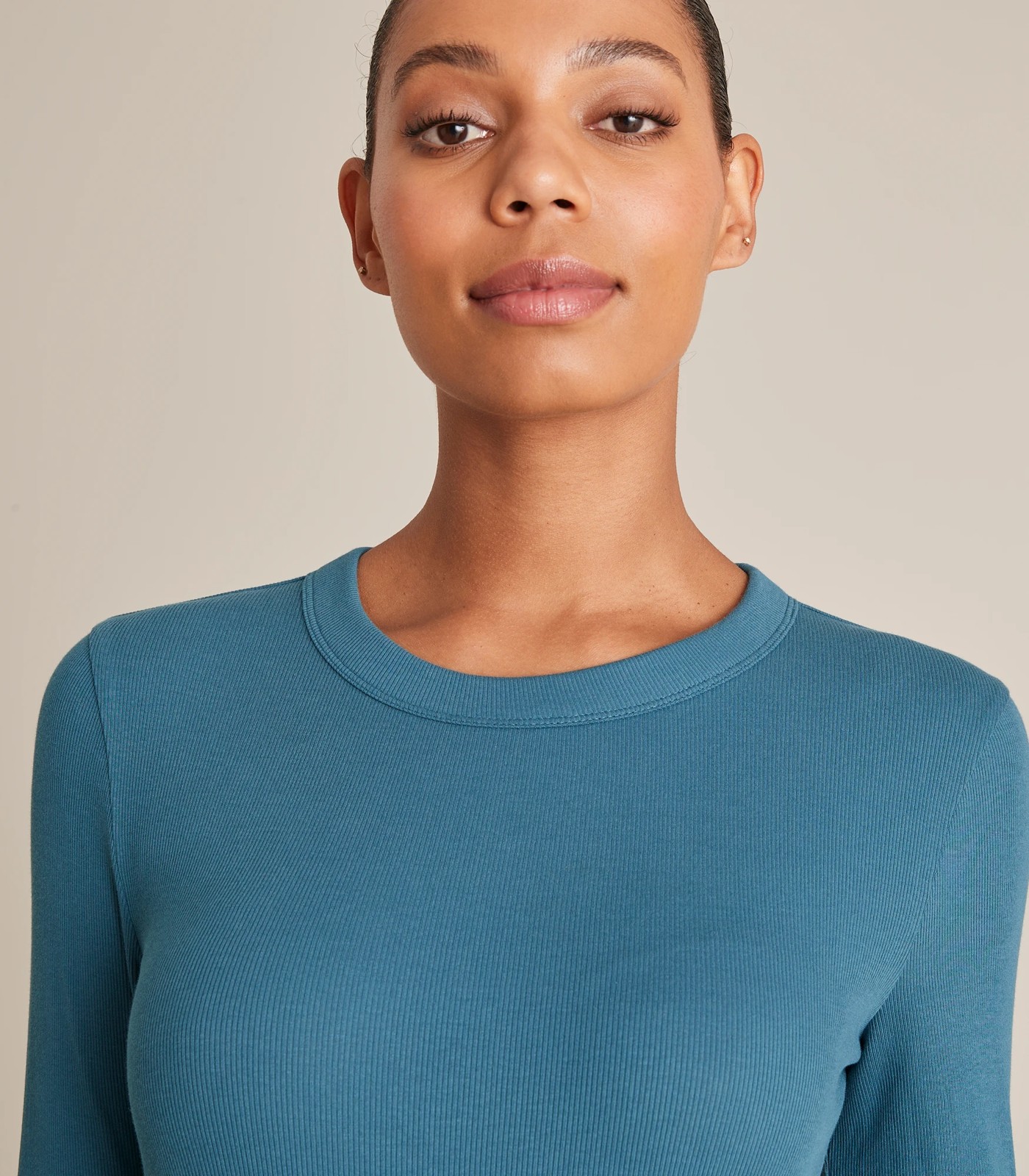 Organic Cotton Rib Layering T-Shirt 2 of 6