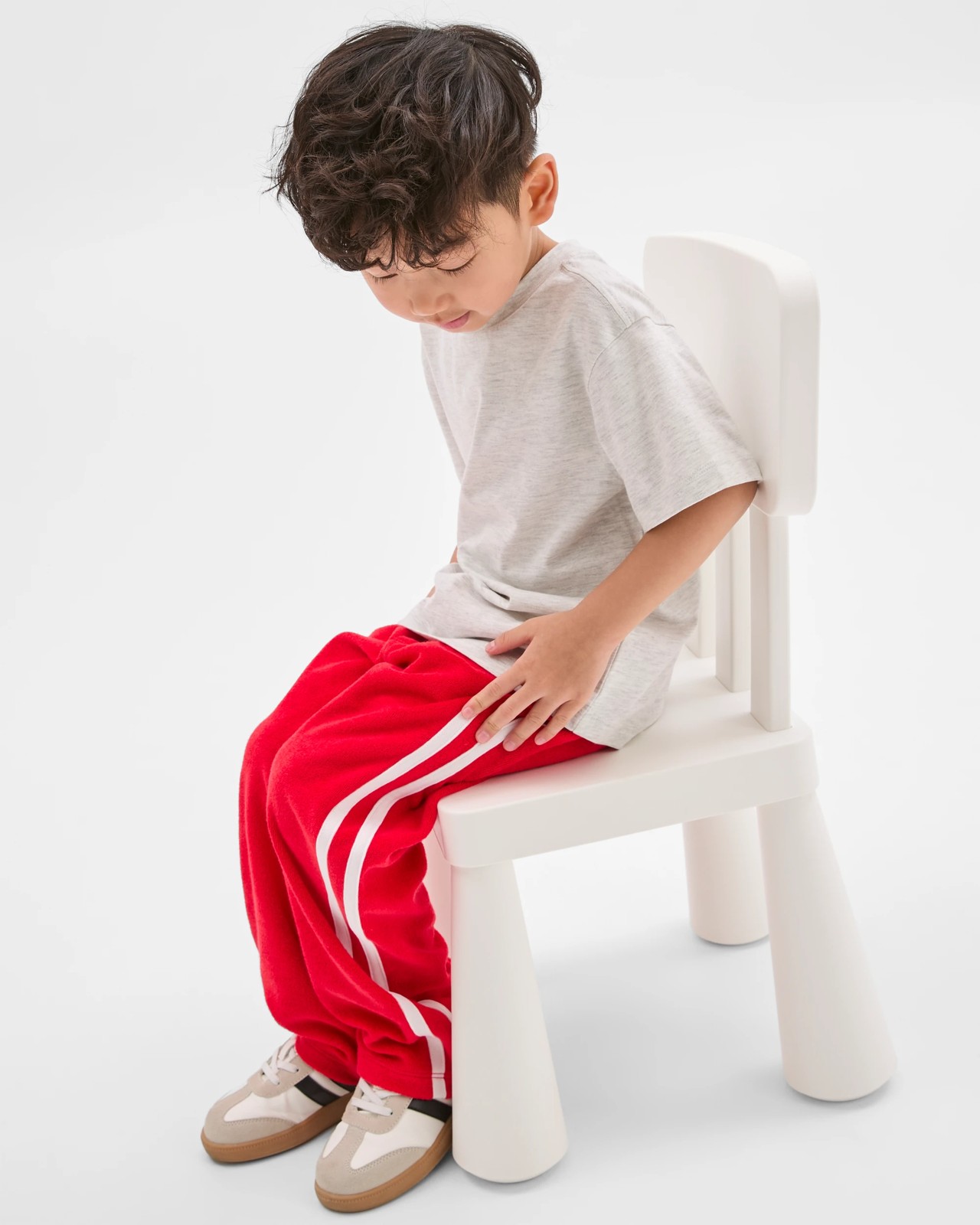 Australian Cotton Blend Reverse Terry Trackpants - Red 2 of 6