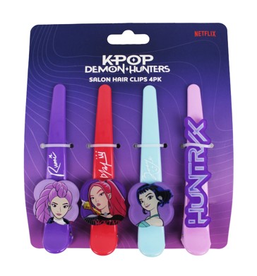4 Pack KPop Demon Hunters License Salon Hair Clips