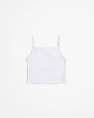 Rib Lace Trim Singlet
