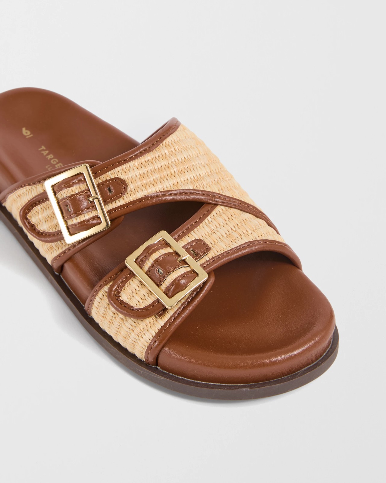 Cross Over Strap Sandals - Sandy - Raffia Choc 3 of 3