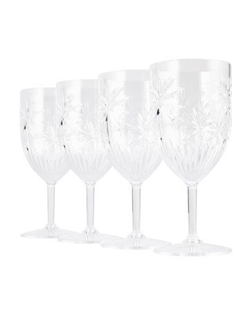 Anko 4 Clear Palm Acrylic Wine Glasses